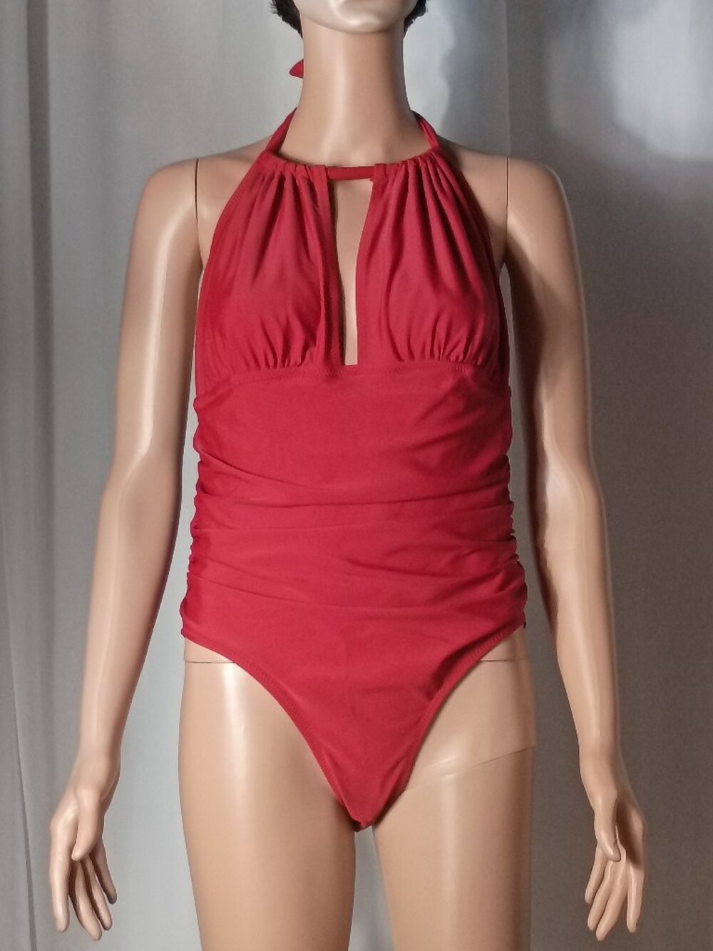 Cupshe red/ burgundy one piece swimsuit with ruching size L
